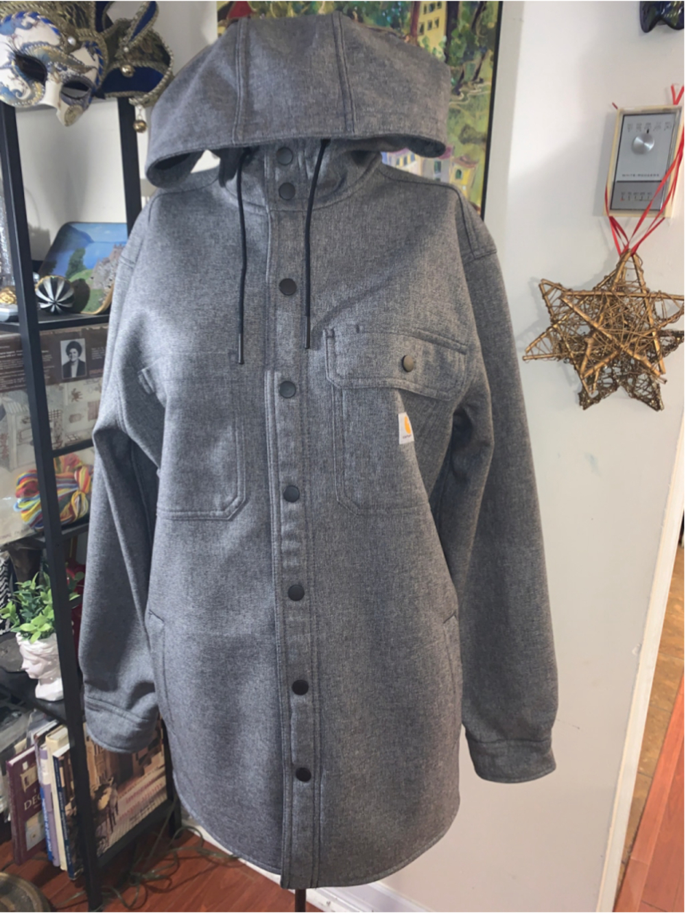 Men's Carhartt Relaxed Fit Hooded Jacket, Size S, Grey